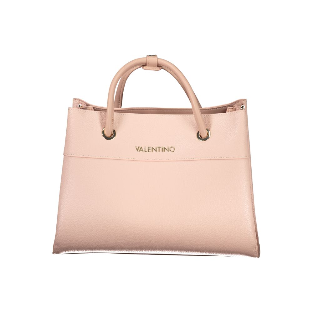Mario Valentino Pink Leather-Finish Handbag with Elegant Details