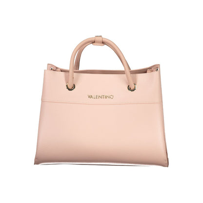 Mario Valentino Pink Leather-Finish Handbag with Elegant Details