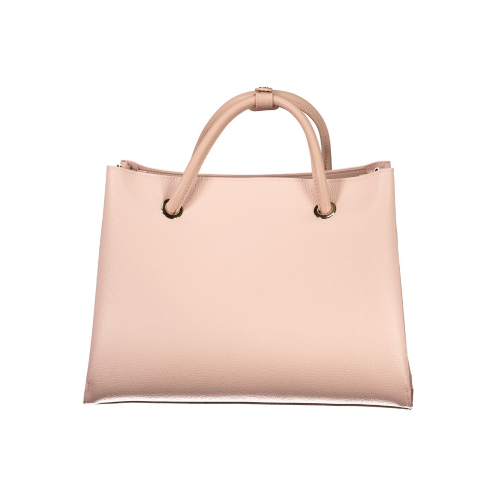 Mario Valentino Pink Leather-Finish Handbag with Elegant Details