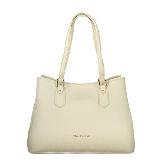Mario Valentino Beige Leather Handbag with Adjustable Strap