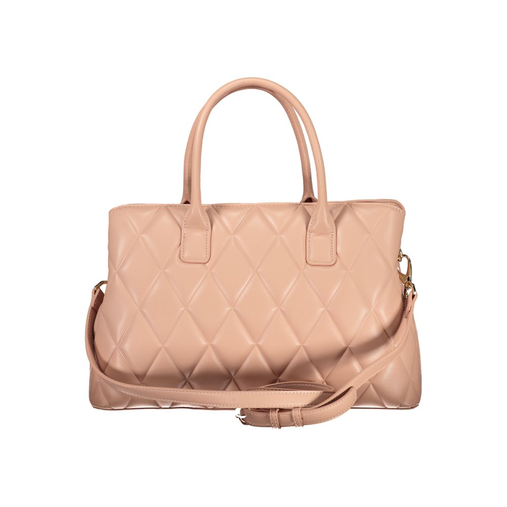 Mario Valentino Pink Leather-Finish Handbag with Logo Detail