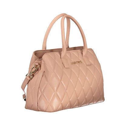Mario Valentino Pink Leather-Finish Handbag with Logo Detail