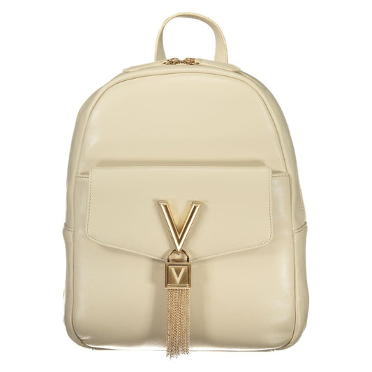 Mario Valentino Beige Backpack with Adjustable Straps and Logo
