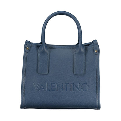 Mario Valentino Blue Leather-Finish Handbag with Adjustable Straps