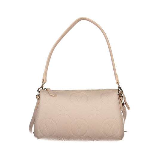 Mario Valentino Pink Leather-Finish Shoulder Bag with Contrasting Details