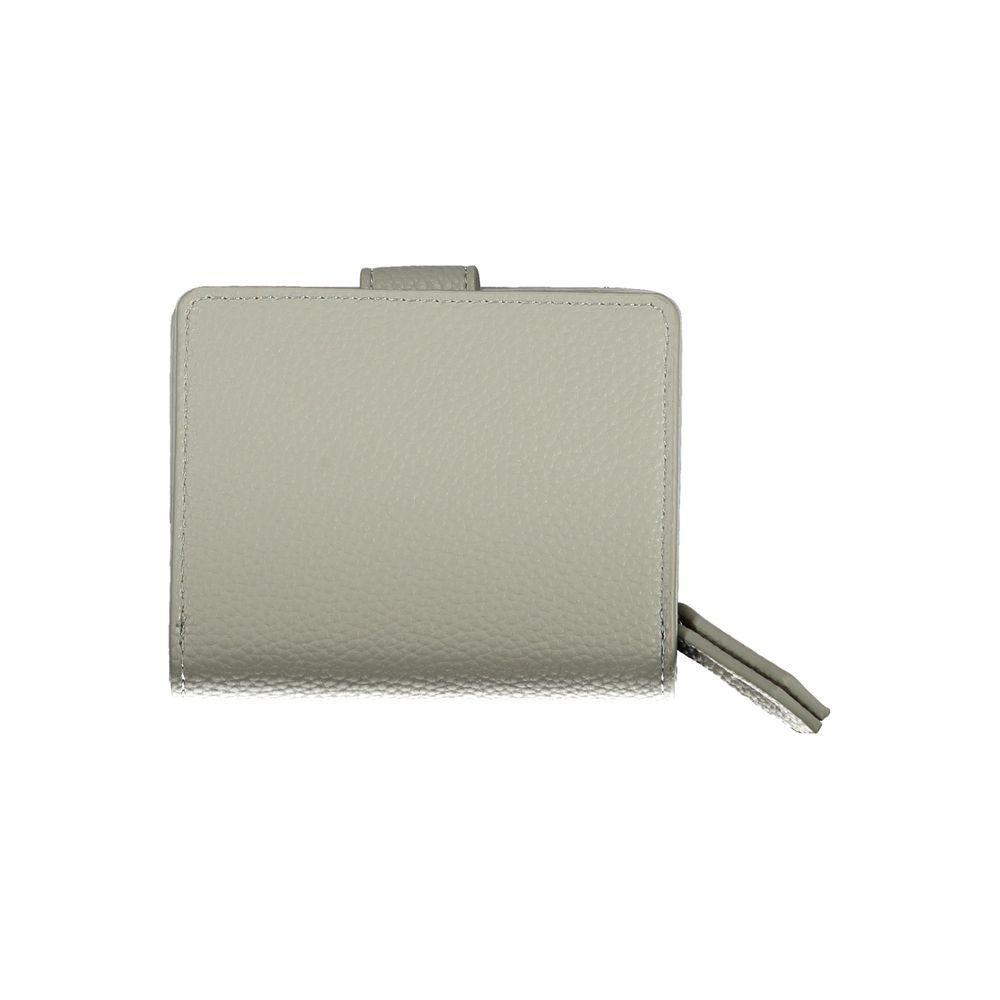 Mario Valentino Gray Leather-Finish Wallet with Coin Purse
