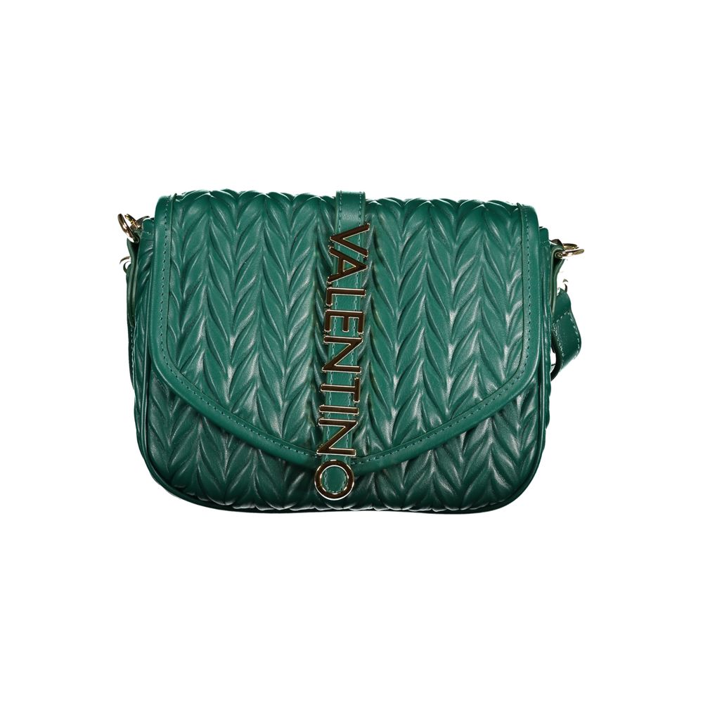 Mario Valentino Green Leather-Finish Handbag with Snap Closure