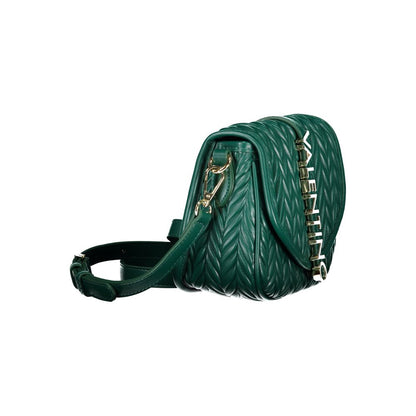 Mario Valentino Green Leather-Finish Handbag with Snap Closure