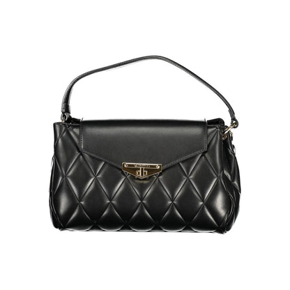 Mario Valentino Black Leather Handbag with Adjustable Strap
