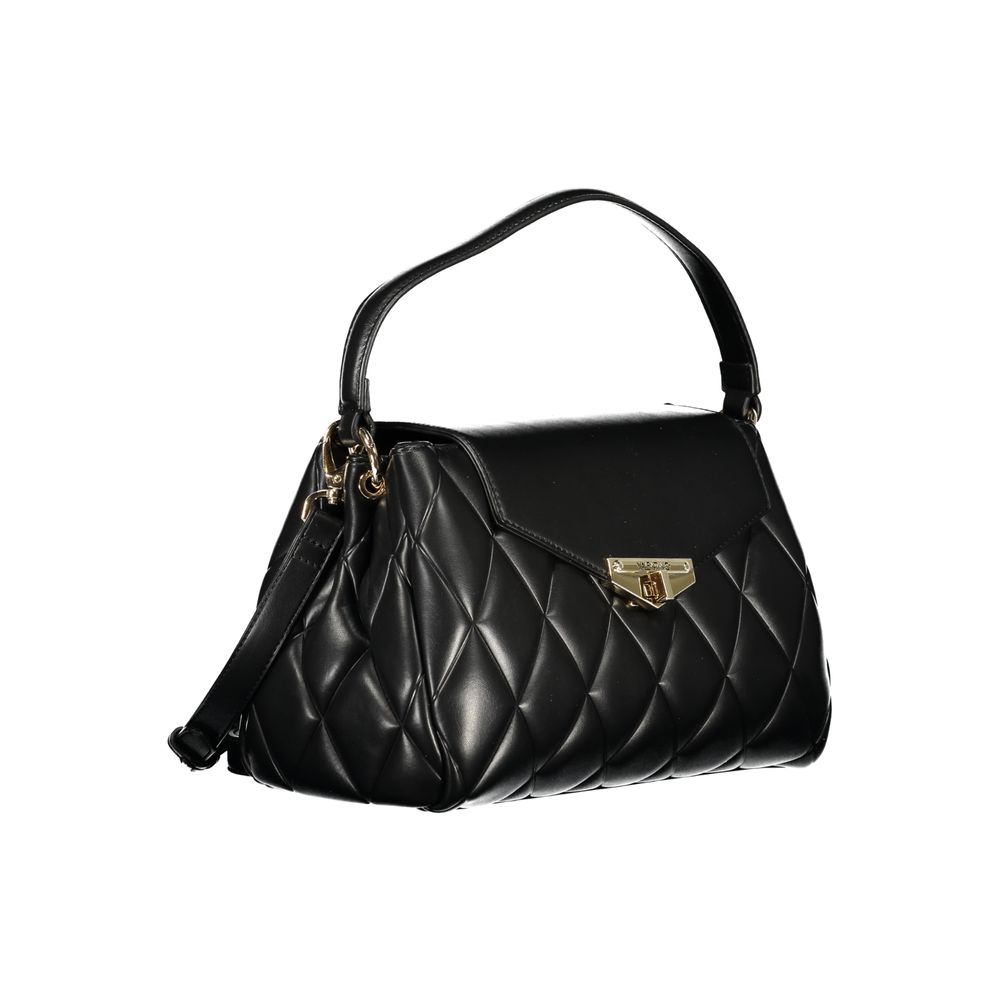 Mario Valentino Black Leather Handbag with Adjustable Strap