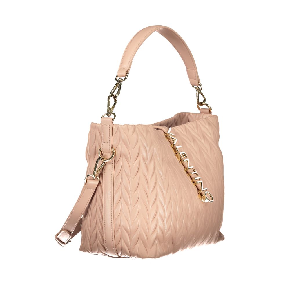 Mario Valentino Pink Smooth Leather Handbag with Gold Hardware