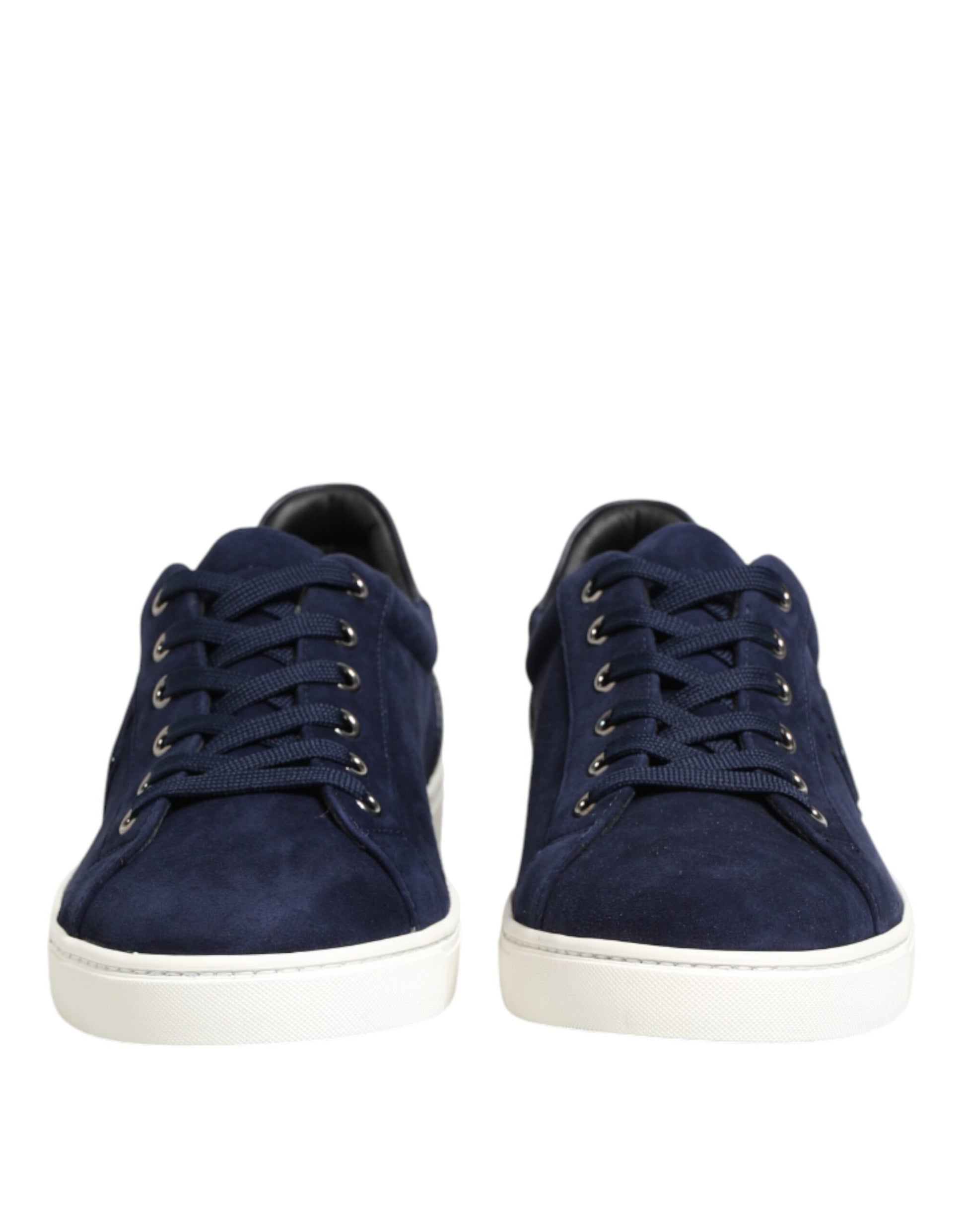 Dolce & Gabbana Blue Leather Suede Low Top Sneakers