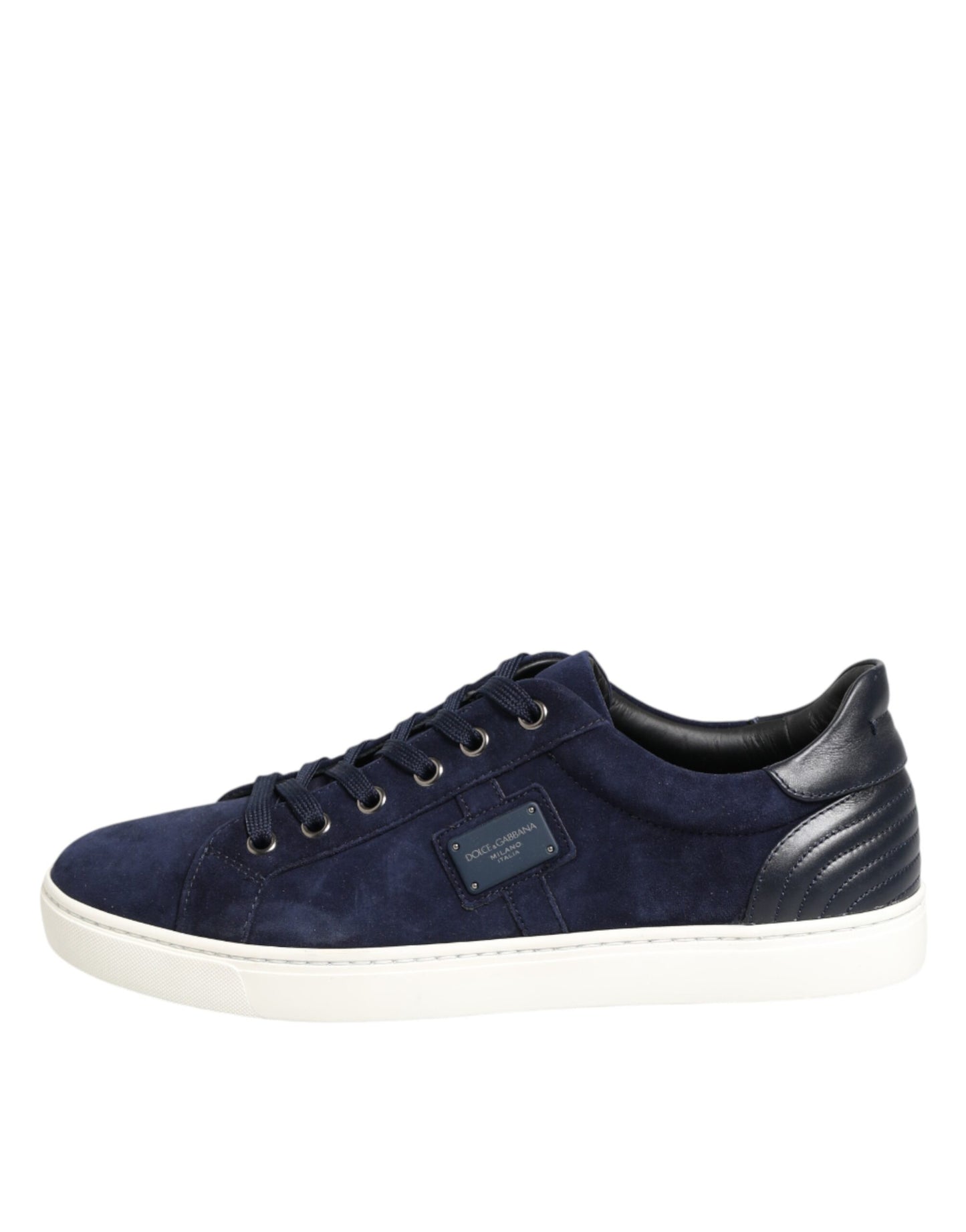 Dolce & Gabbana Blue Leather Suede Low Top Sneakers