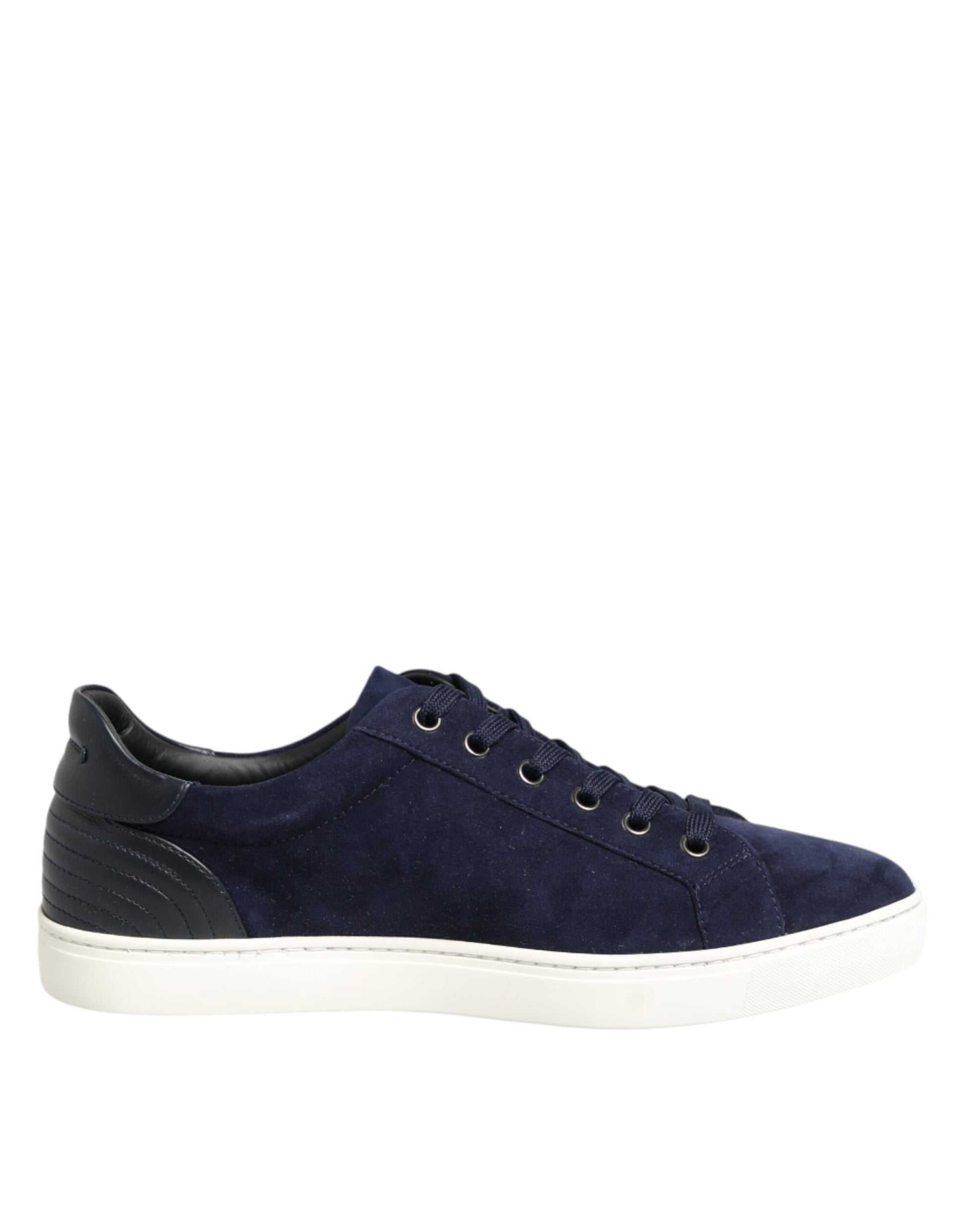 Dolce & Gabbana Blue Leather Suede Low Top Sneakers
