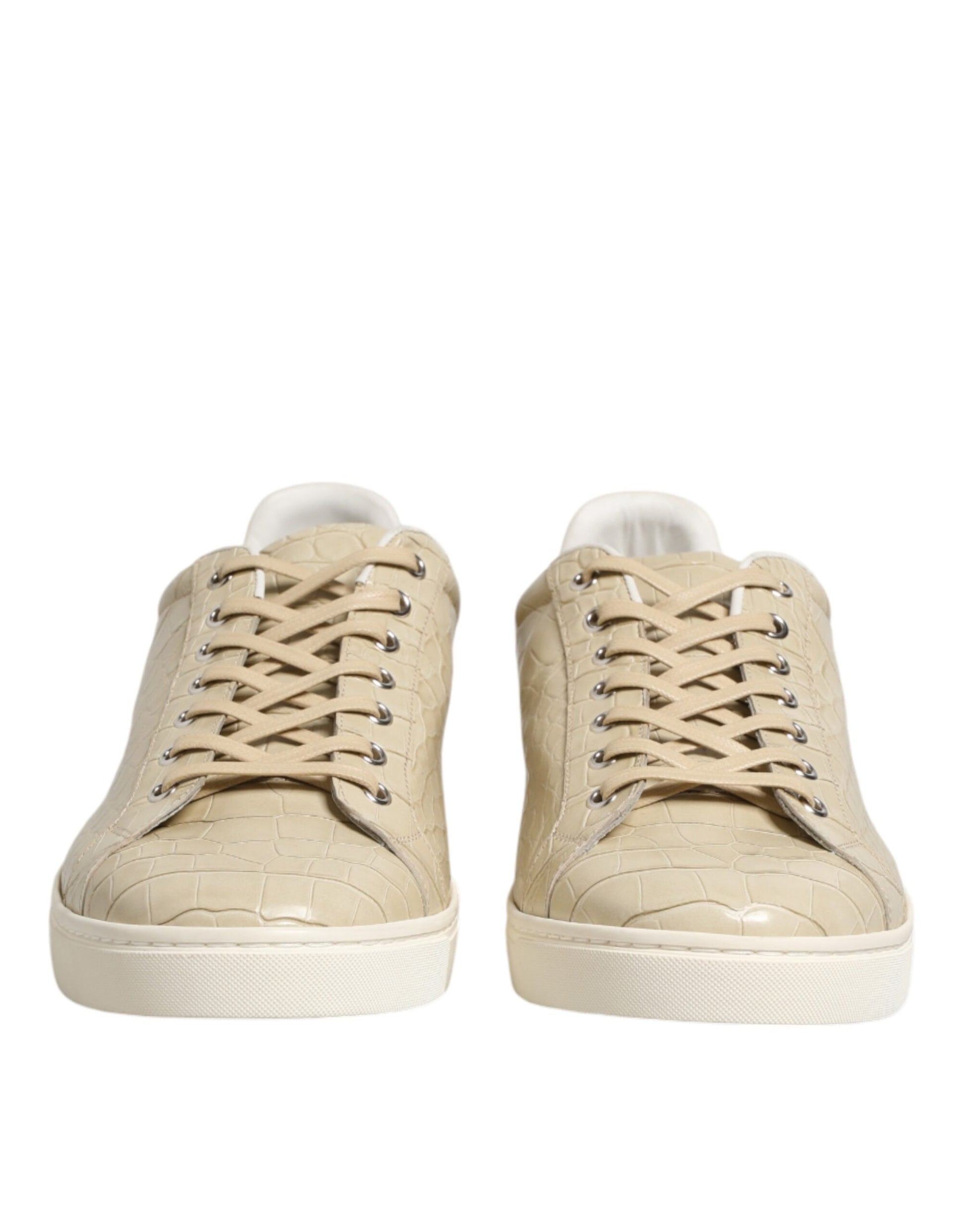 Dolce & Gabbana Beige London Low Top Leather Sneakers