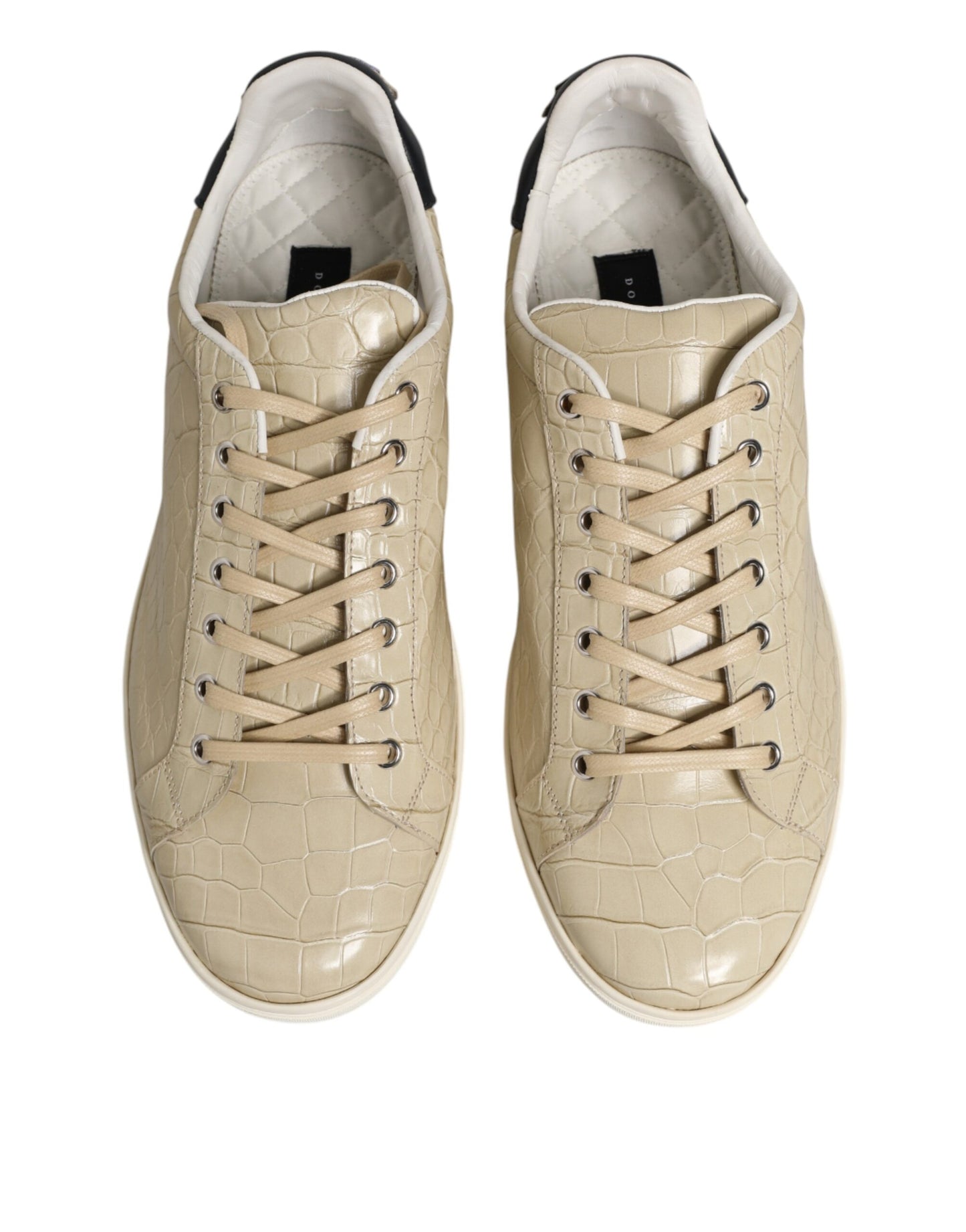 Dolce & Gabbana Beige London Low Top Leather Sneakers