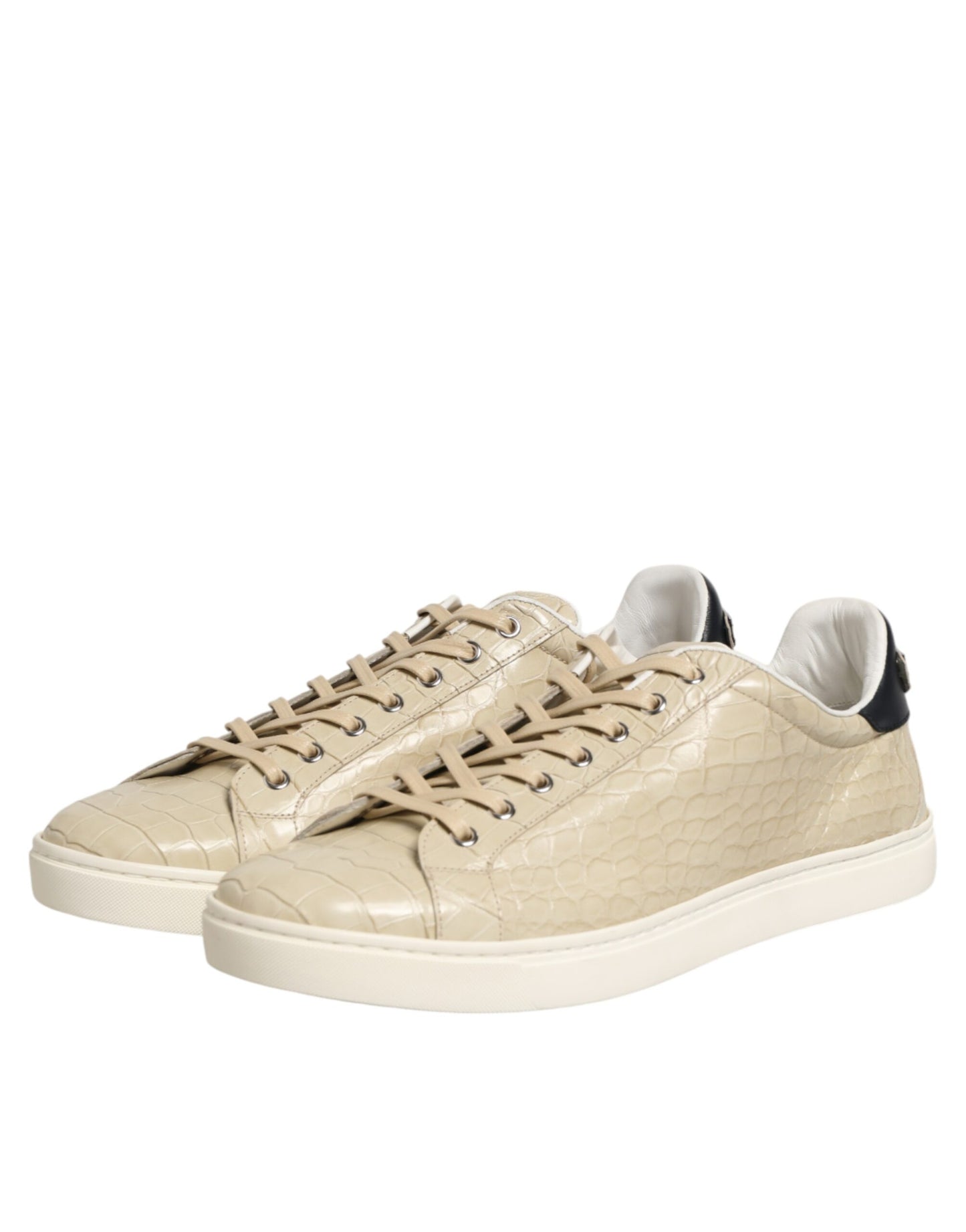 Dolce & Gabbana Beige London Low Top Leather Sneakers