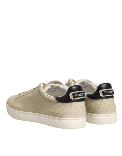 Dolce & Gabbana Beige London Low Top Leather Sneakers