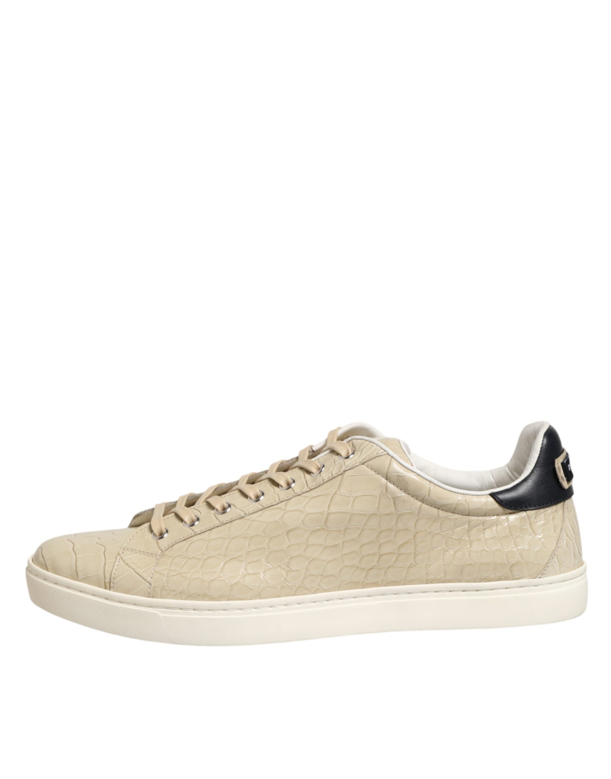 Dolce & Gabbana Beige London Low Top Leather Sneakers