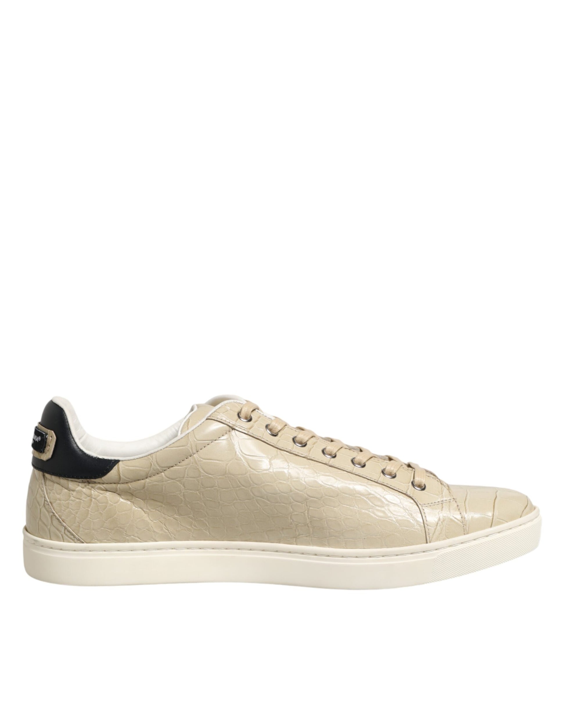 Dolce & Gabbana Beige London Low Top Leather Sneakers