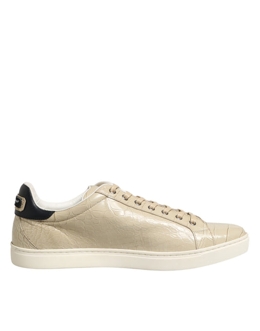 Dolce & Gabbana Beige London Low Top Leather Sneakers