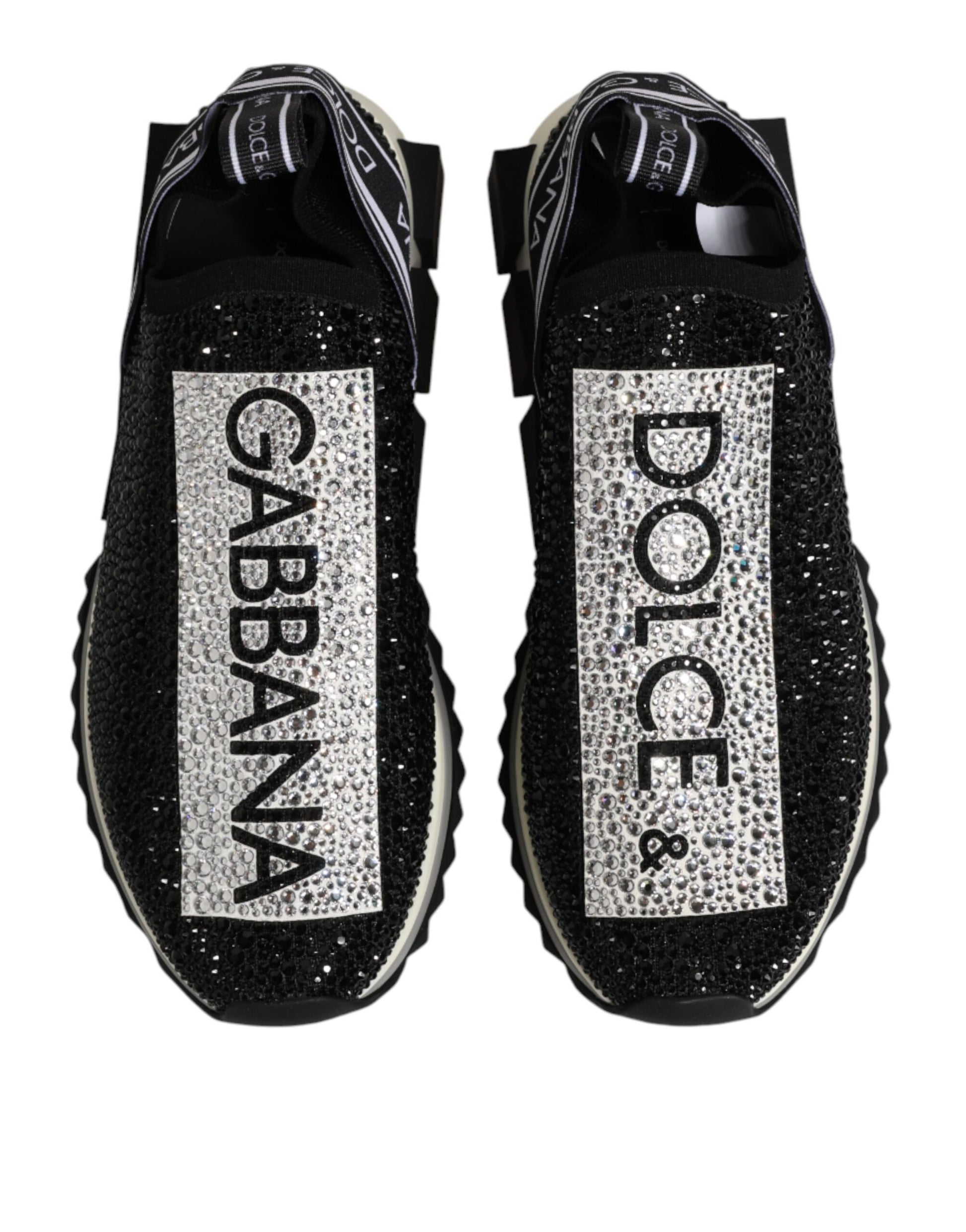Dolce & Gabbana Black Strass Slip-On Men's Sorrento Sneakers