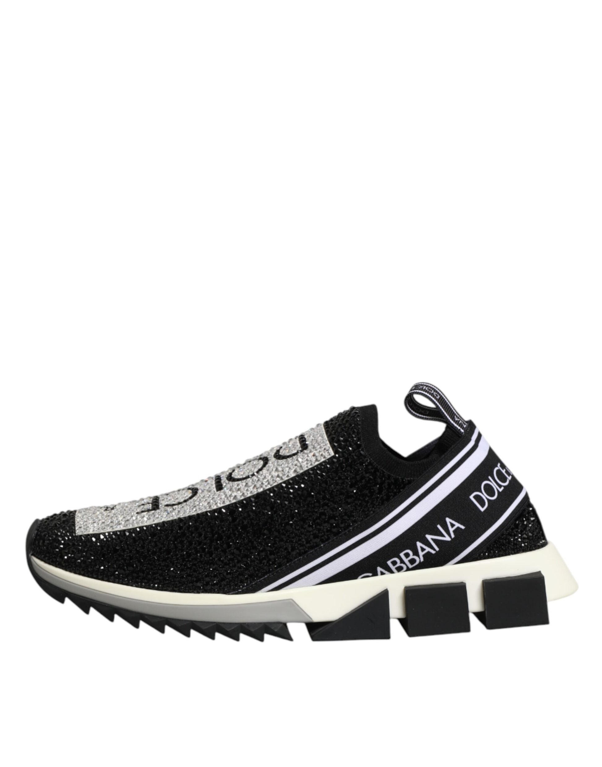 Dolce & Gabbana Black Strass Slip-On Men's Sorrento Sneakers