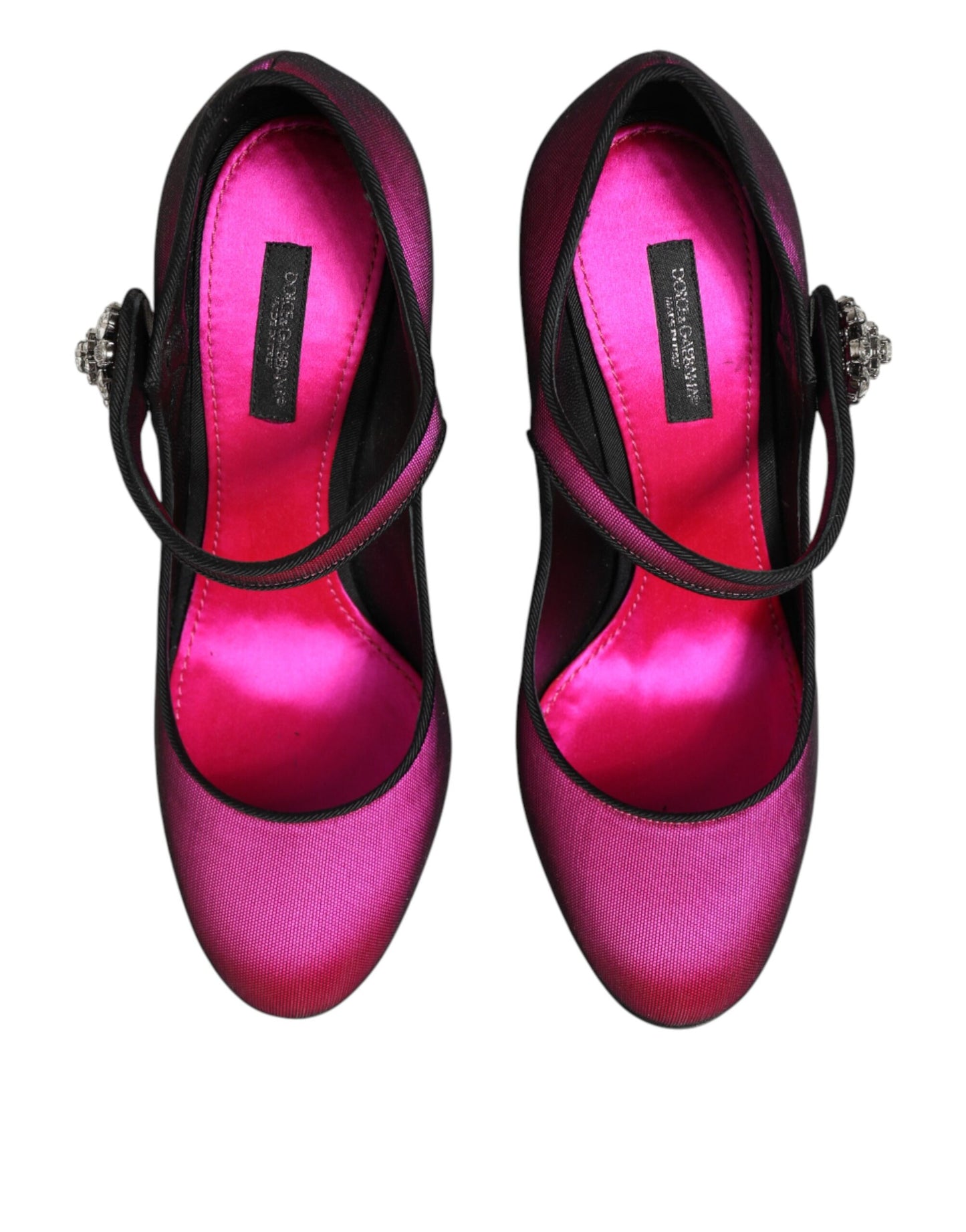 Dolce & Gabbana Pink Strass Mary Janes Heels Pumps