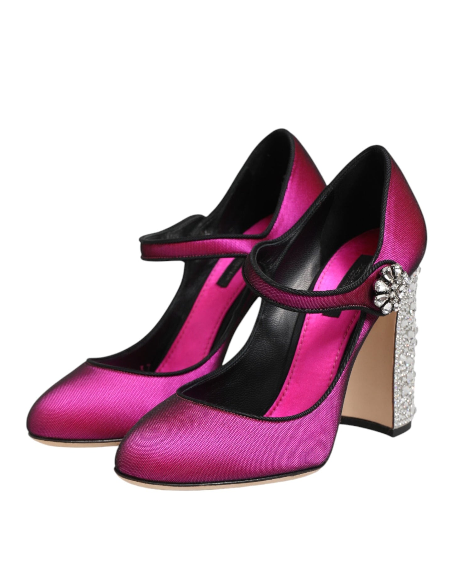 Dolce & Gabbana Pink Strass Mary Janes Heels Pumps
