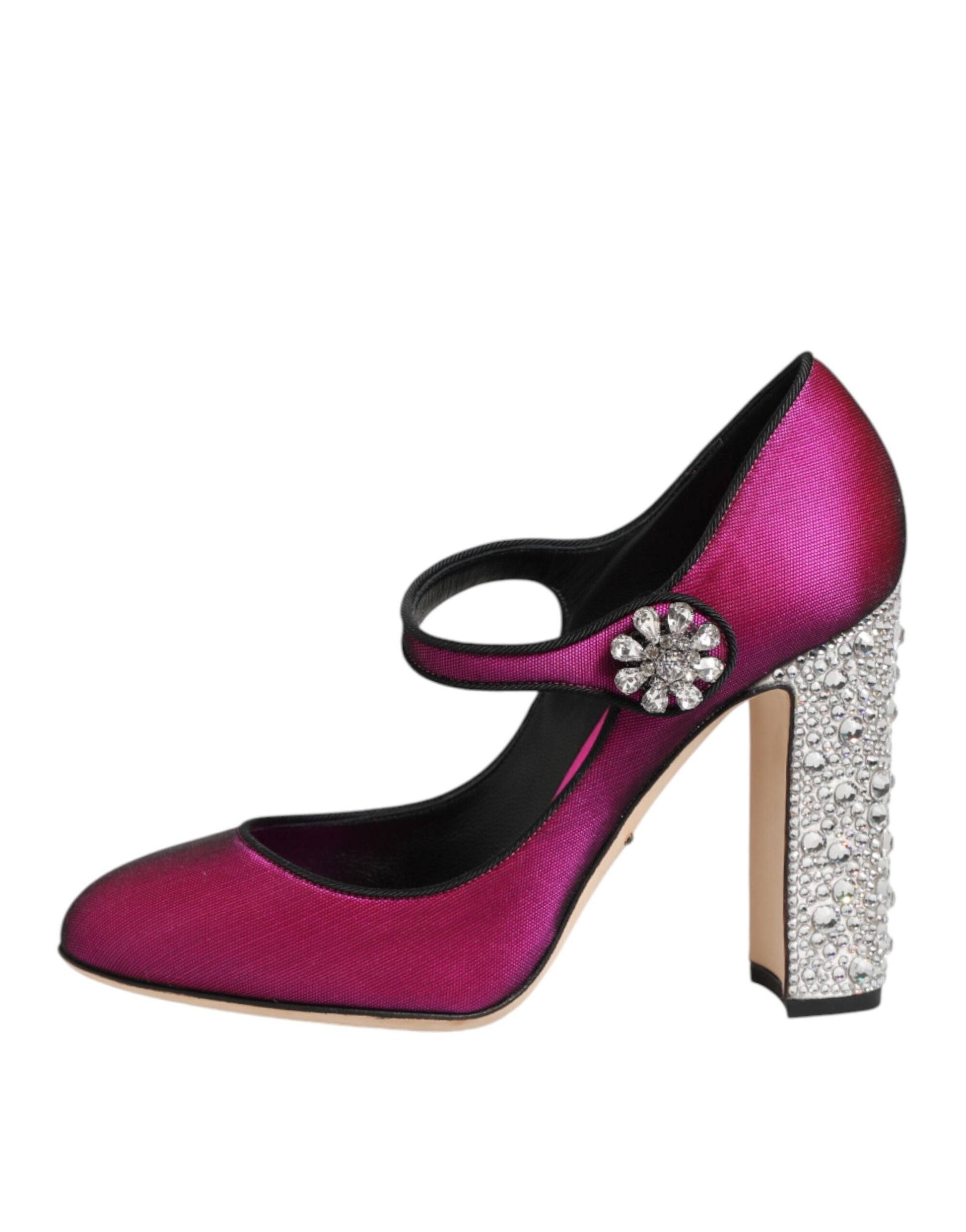 Dolce & Gabbana Pink Strass Mary Janes Heels Pumps