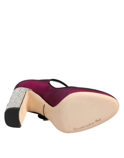 Dolce & Gabbana Pink Strass Mary Janes Heels Pumps