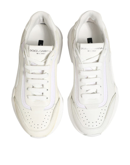 Dolce & Gabbana White Leather Daymaster Low Top Sneakers