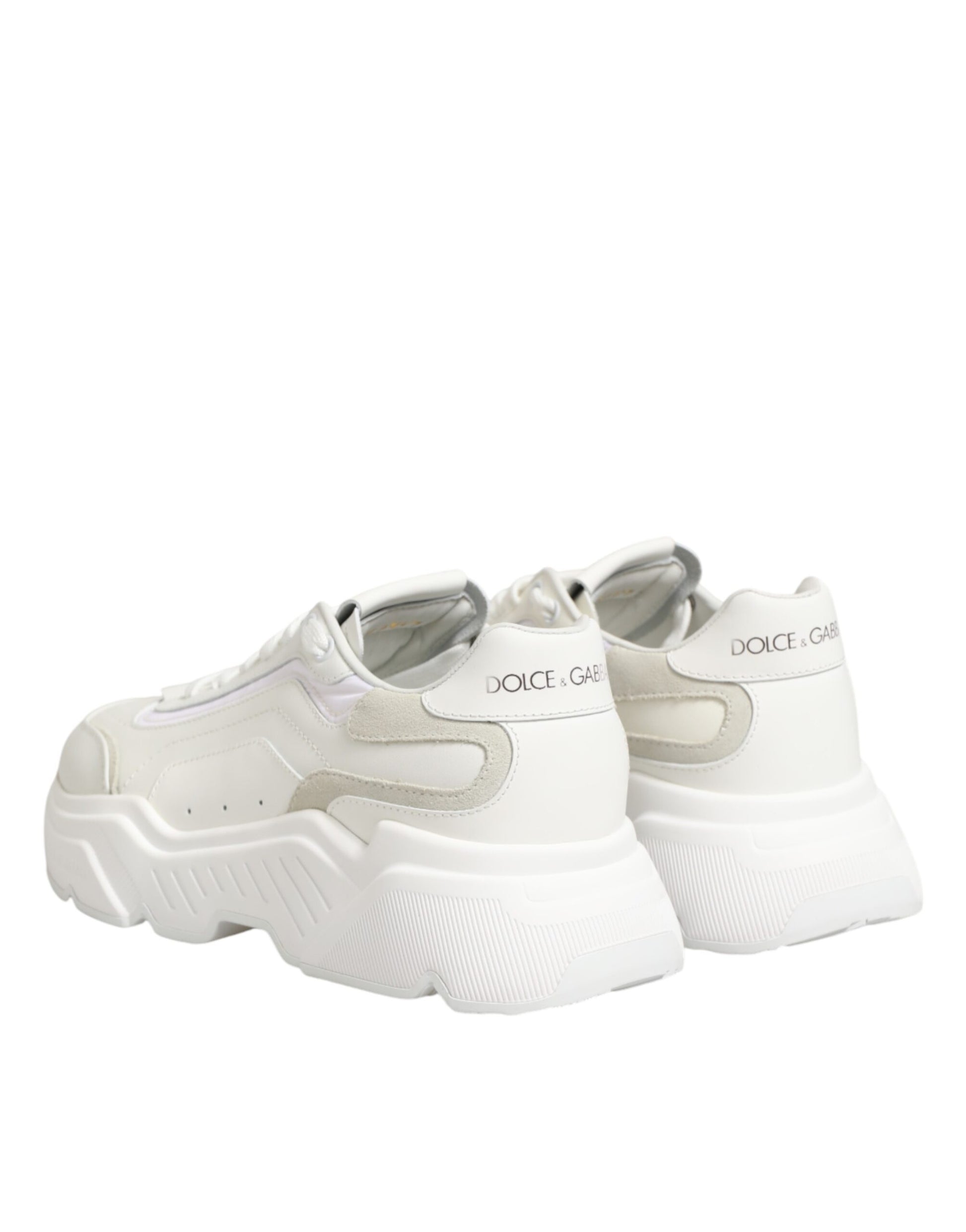 Dolce & Gabbana White Leather Daymaster Low Top Sneakers