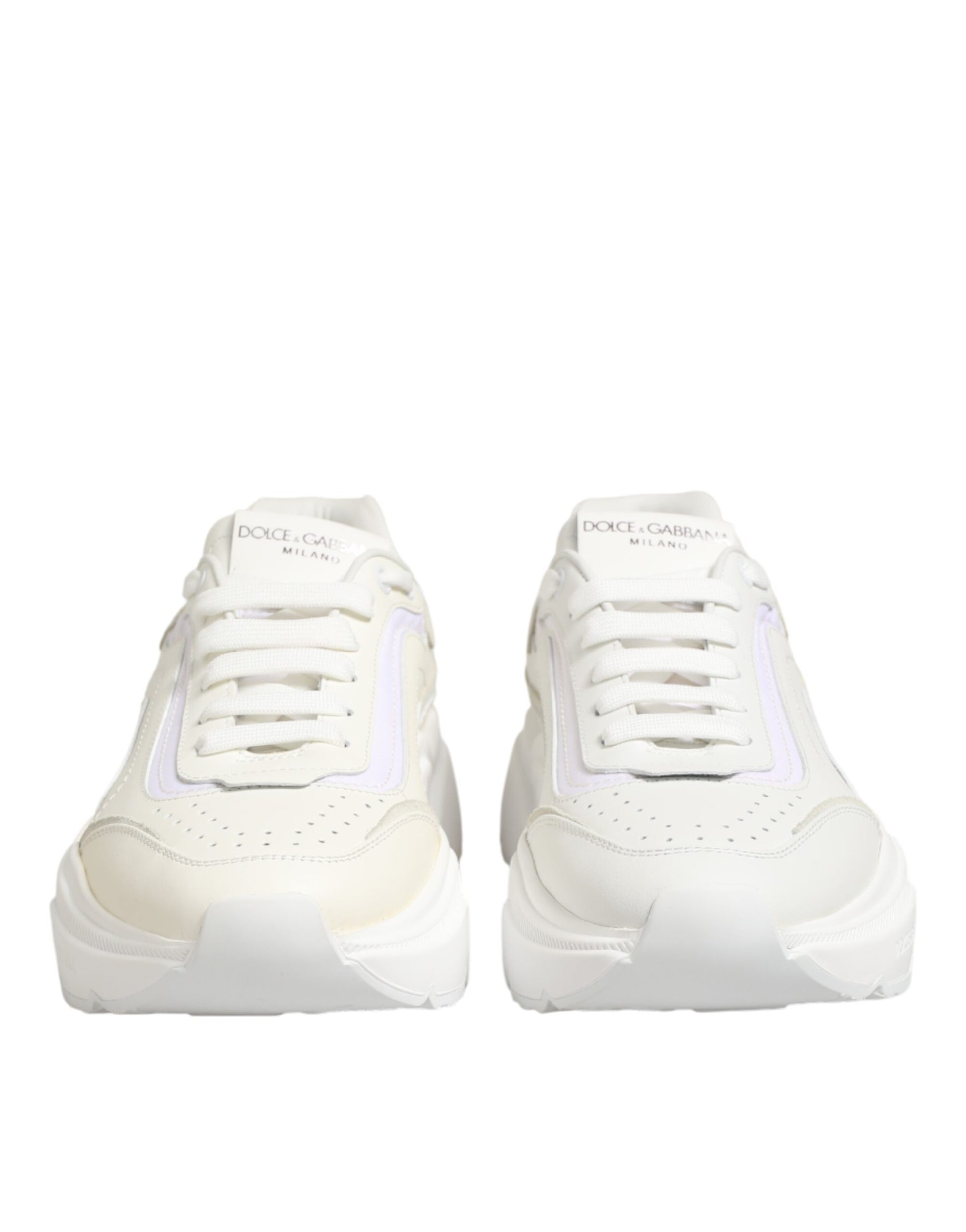Dolce & Gabbana White Leather Daymaster Low Top Sneakers