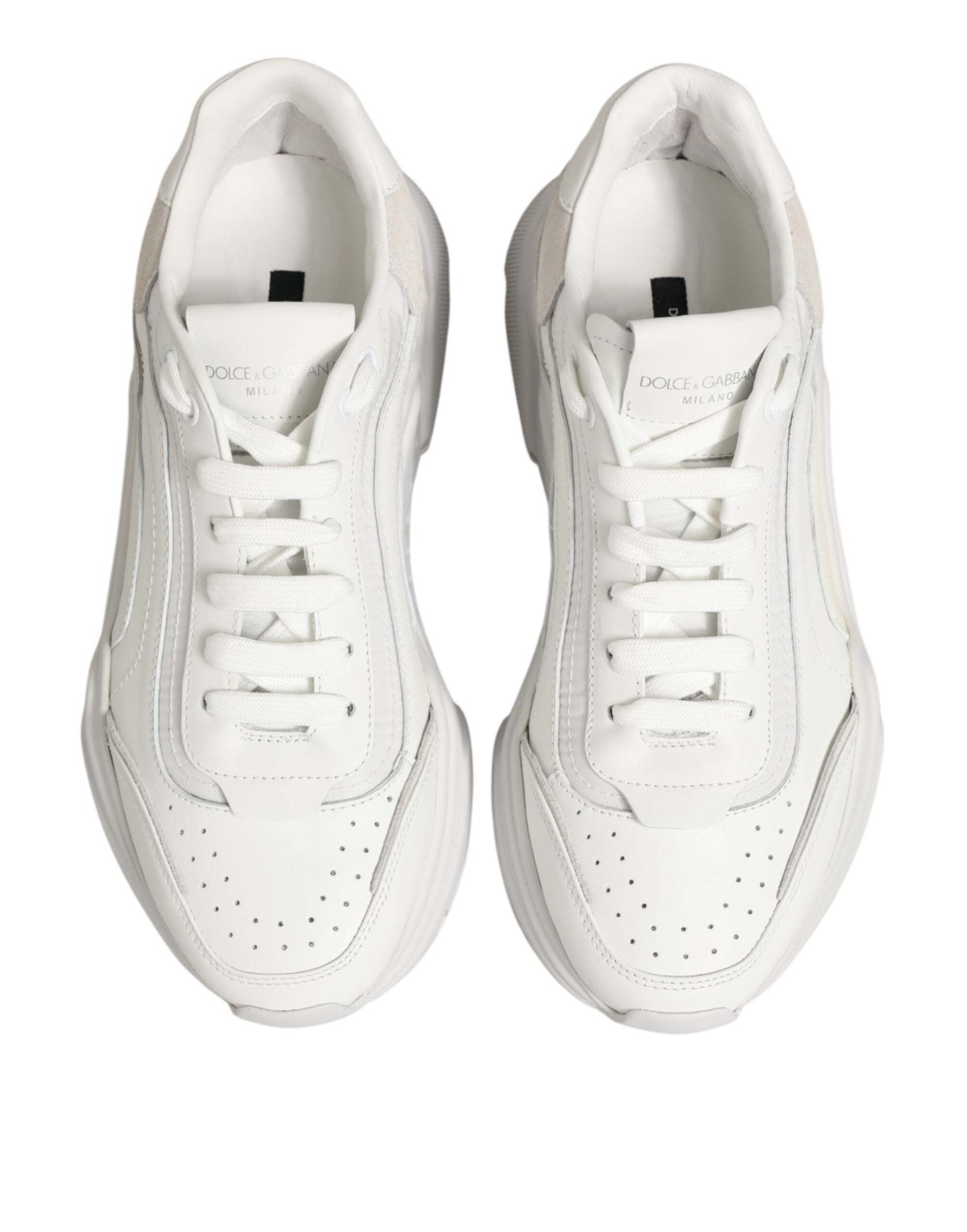 Dolce & Gabbana White Leather Daymaster Low Top Sneakers Shoes