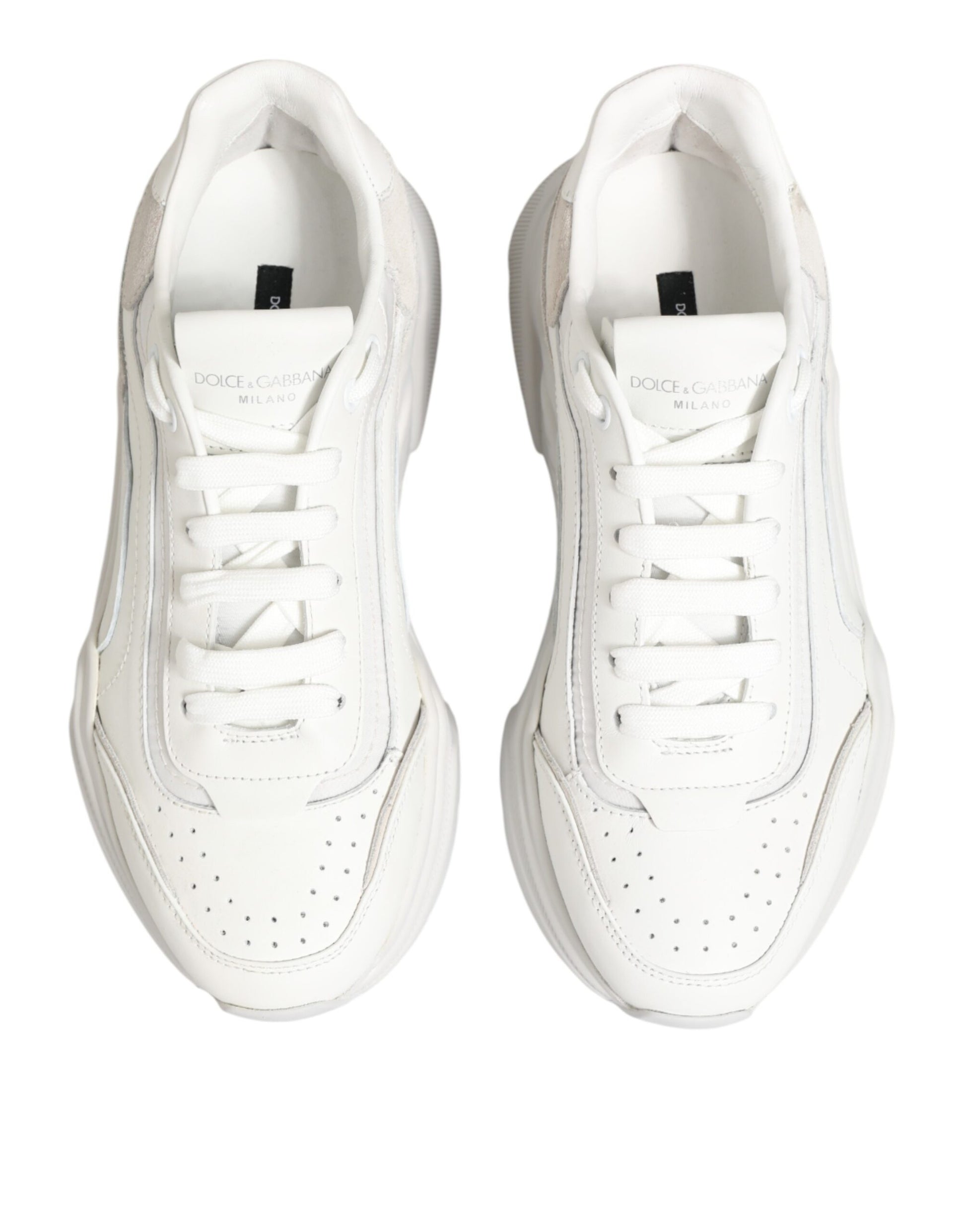 Dolce & Gabbana White Leather Daymaster Low Top Sneakers Shoes