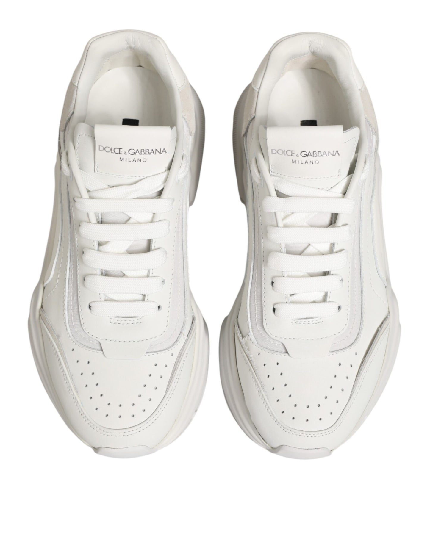 Dolce & Gabbana White Leather Daymaster Low Top Sneakers Shoes