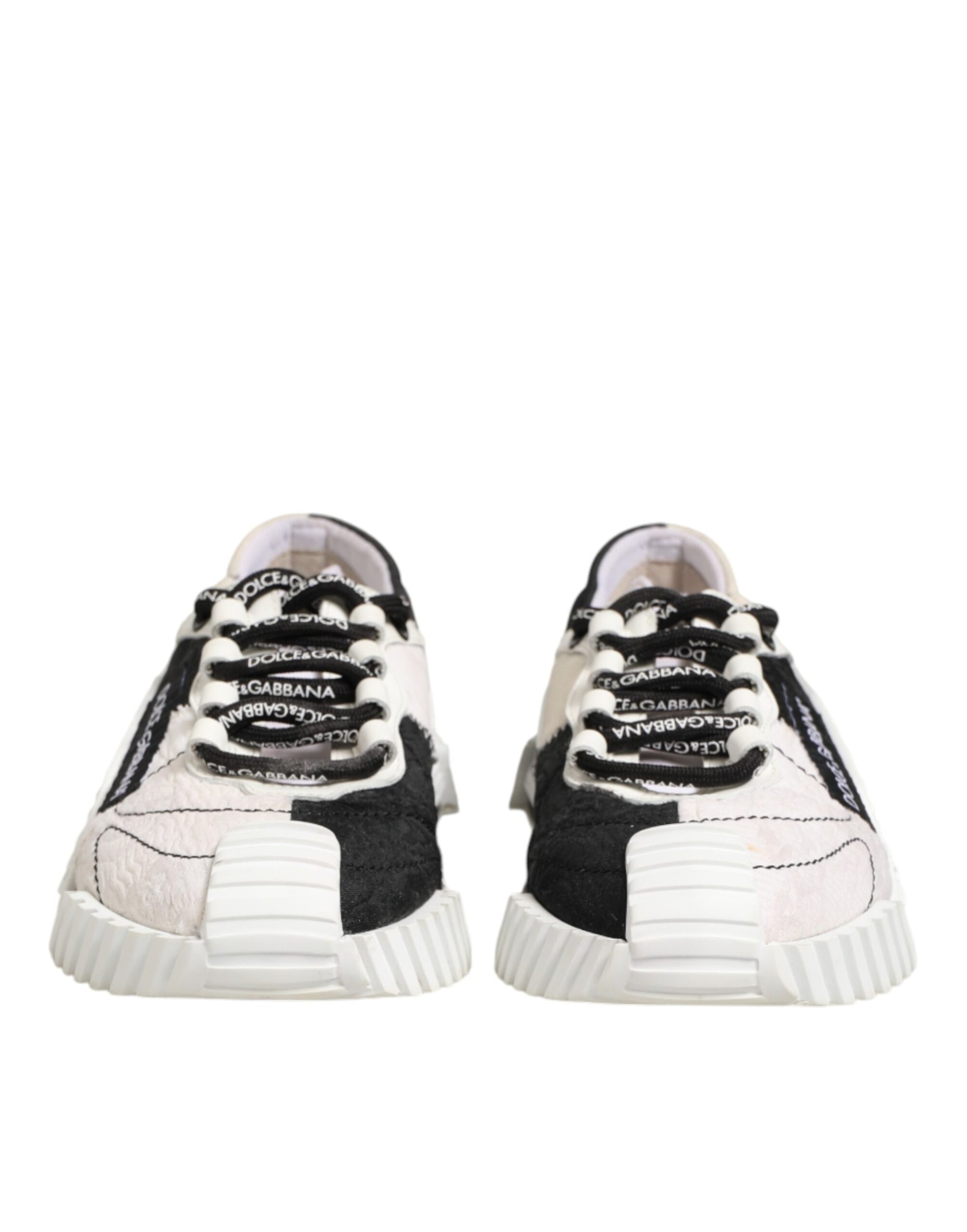 Dolce & Gabbana White Black Leather NS1 Sneakers Shoes