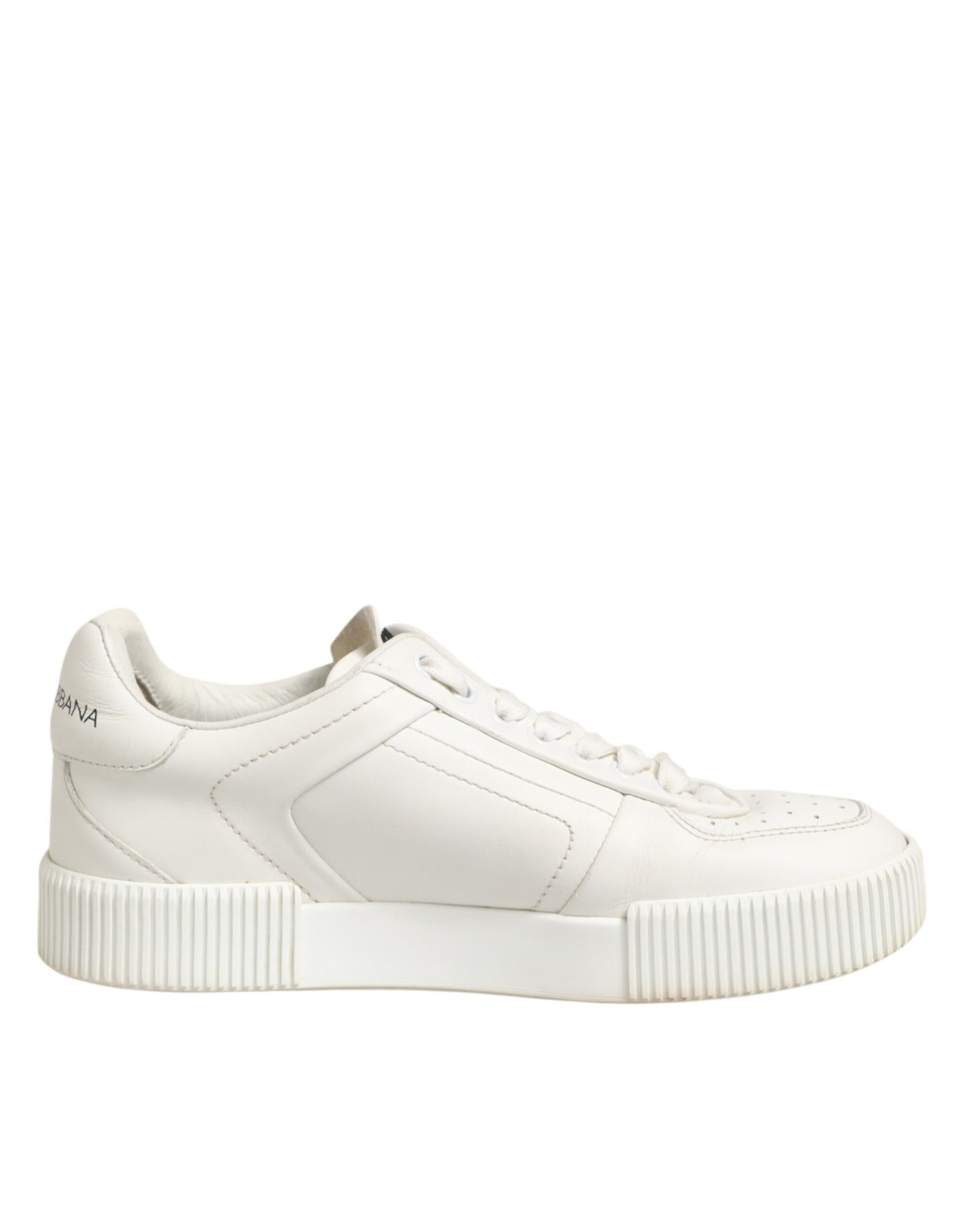 Dolce & Gabbana White Leather MIAMI Low Top Sneakers Shoes