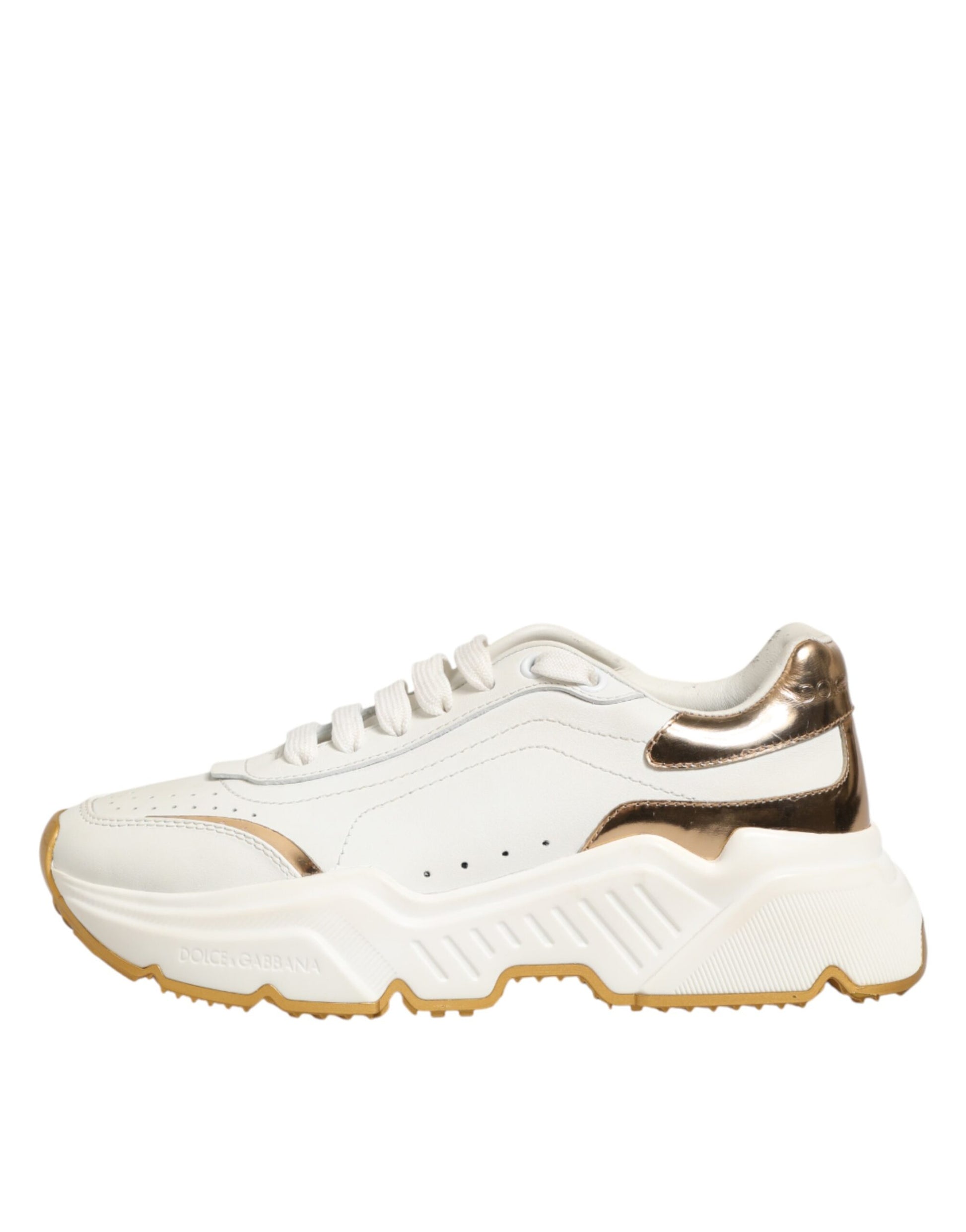 Dolce & Gabbana White Gold Daymaster Low Top Sneakers Shoes