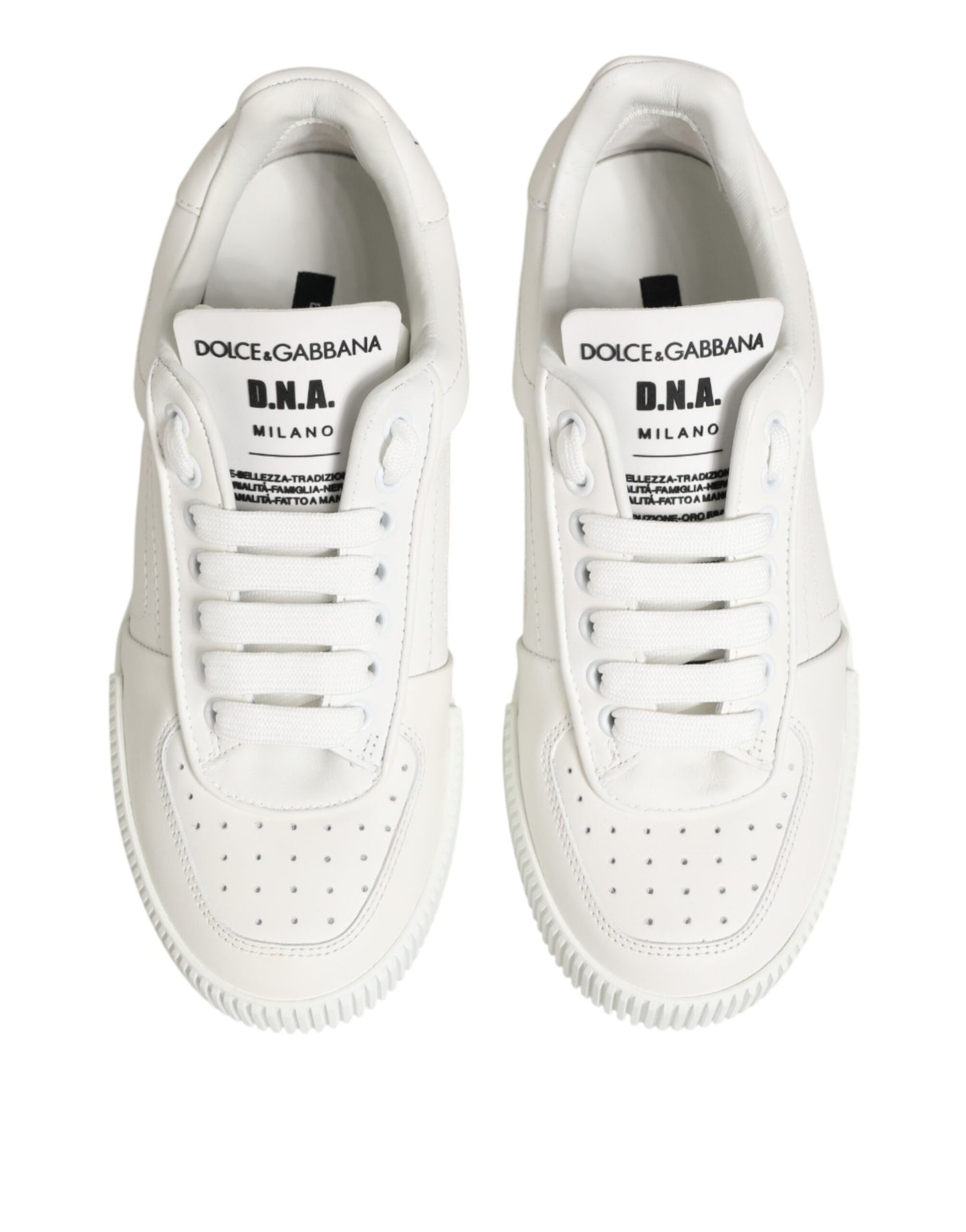 Dolce & Gabbana White Leather MIAMI Low Top Sneakers