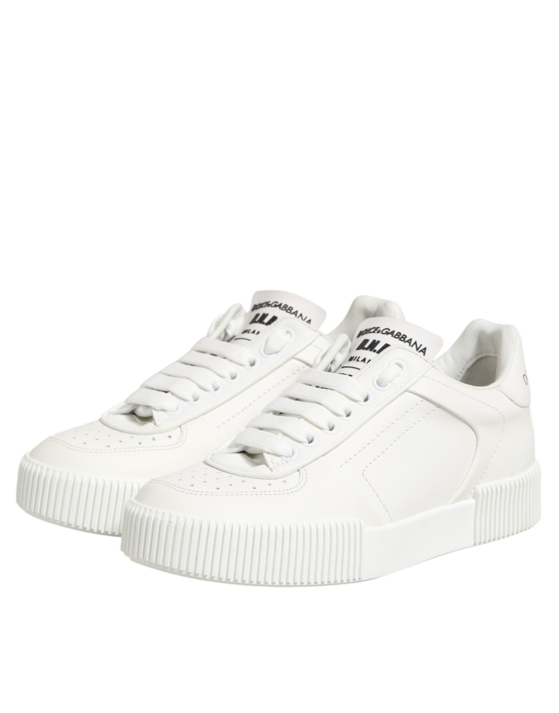 Dolce & Gabbana White Leather MIAMI Low Top Sneakers
