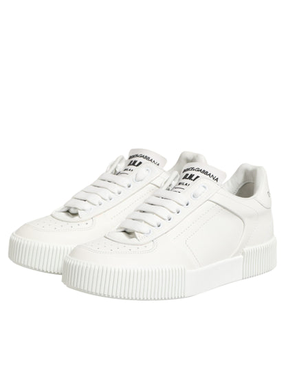 Dolce & Gabbana White Leather MIAMI Low Top Sneakers