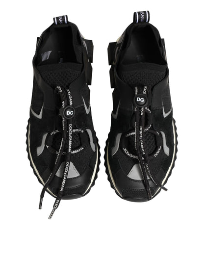 Dolce & Gabbana Black Mesh Sorrento Trekking Sneakers Shoes