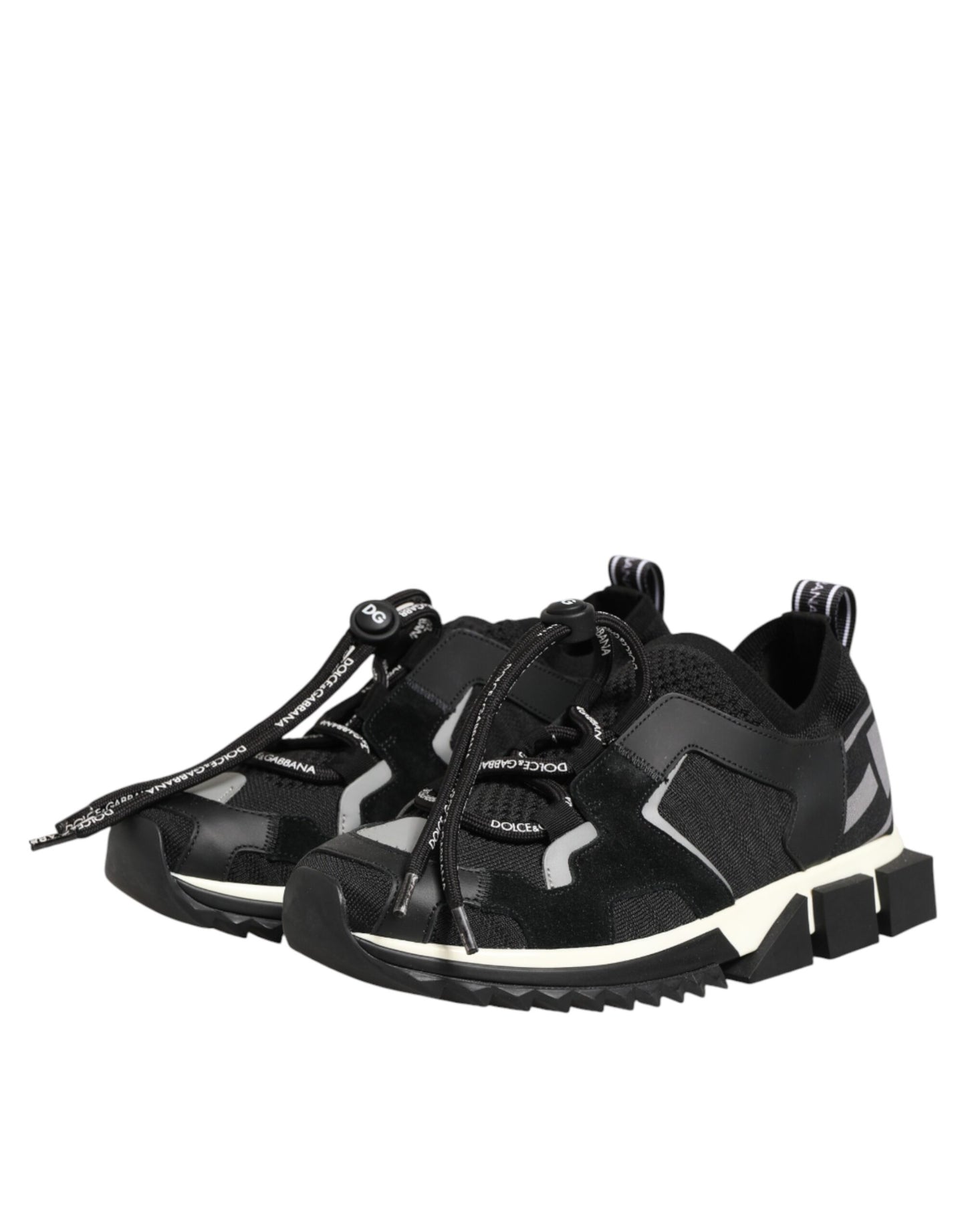 Dolce & Gabbana Black Mesh Sorrento Trekking Sneakers Shoes