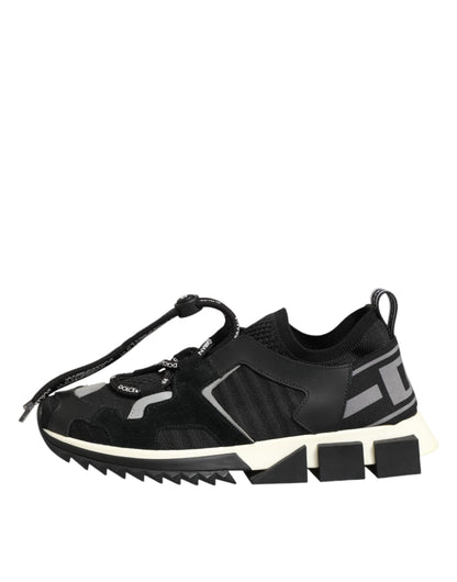 Dolce & Gabbana Black Mesh Sorrento Trekking Sneakers Shoes