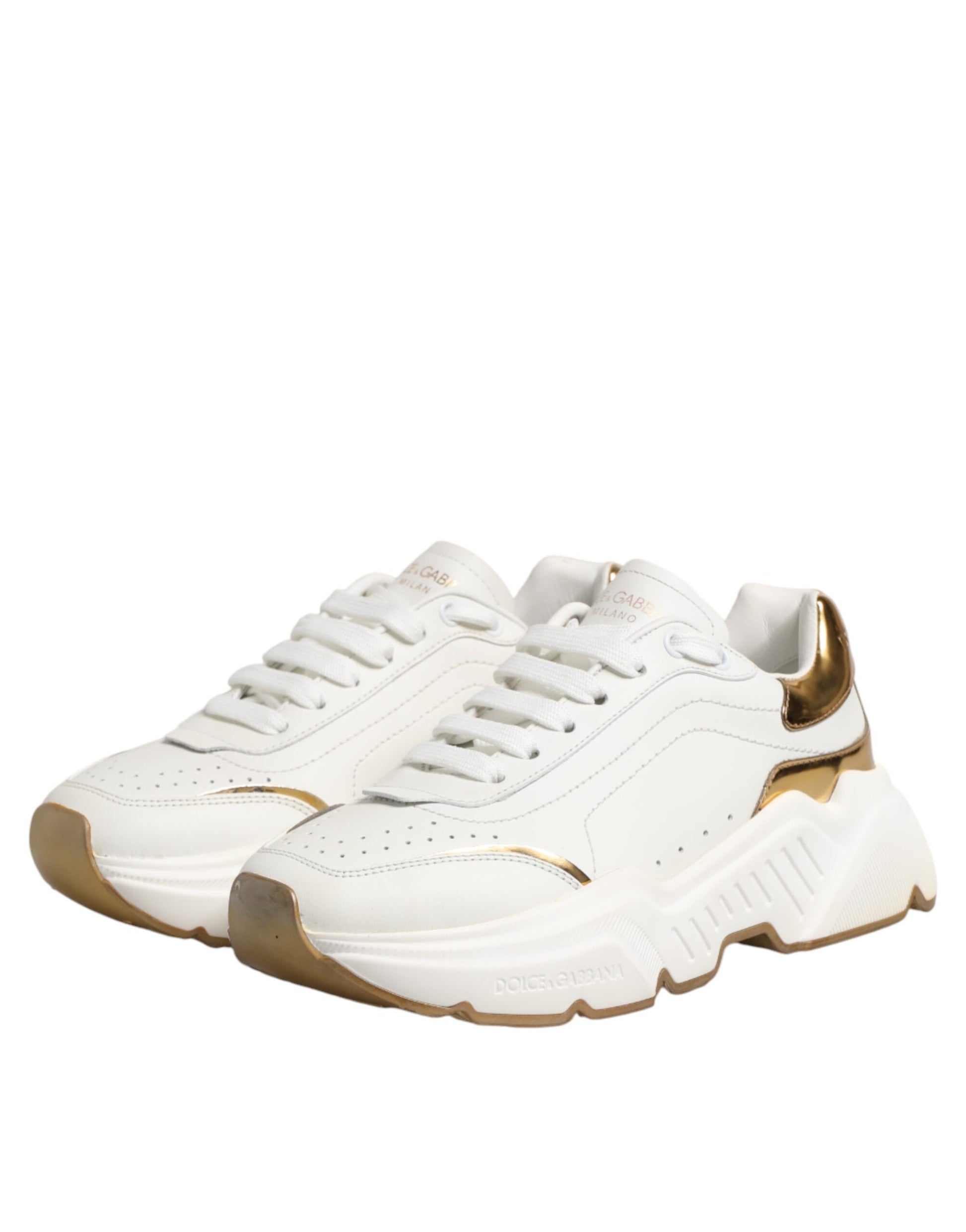 Dolce & Gabbana White Gold Daymaster Low Top Sneakers  Shoes