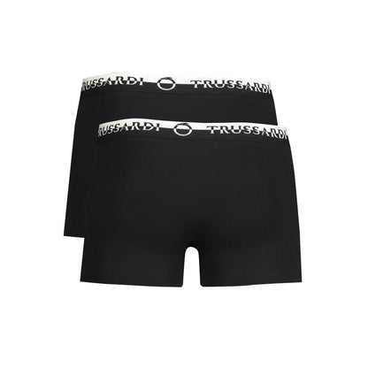 Trussardi Black Cotton Underwear - Bi-Pack Boxers