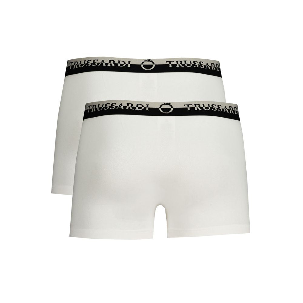 Trussardi White Cotton Underwear Bi-Pack