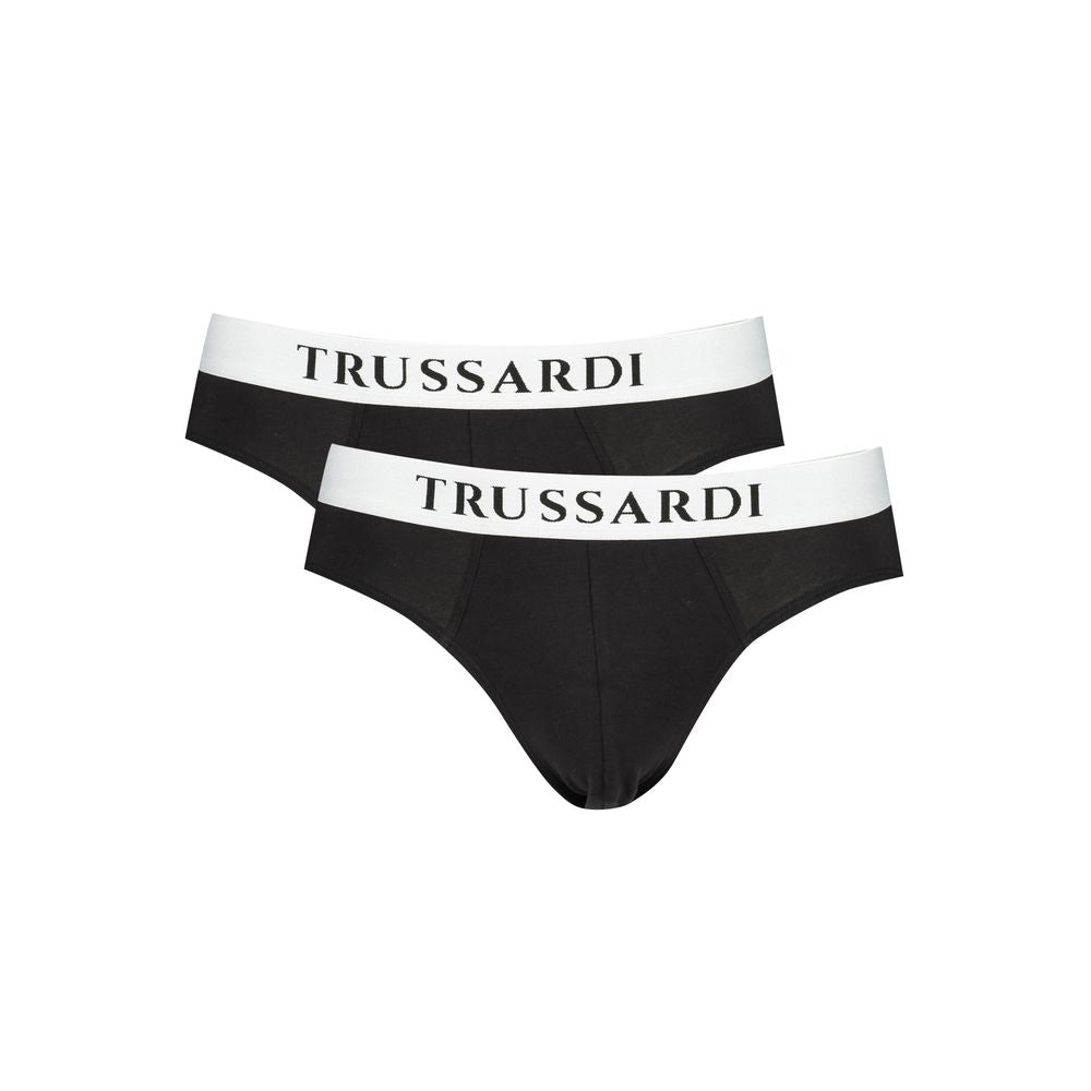 Trussardi Black Cotton Underwear Bi-Pack
